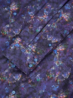 Robert Graham Casual Button-Down Shirts|Merrick Classic Fit Abstract Print Shirt Purple Multi