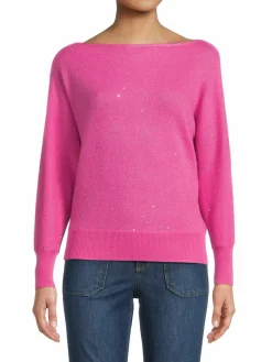 Women Sofia Cashmere Metallic Cashmere Blend Sweater
