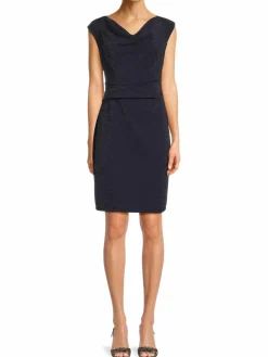 Women Tash+Sophie Metallic Cowl Sheath Dress