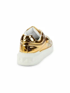 Valentino Garavani Metallic Faux Leather Sneakers