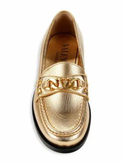 Valentino Garavani Metallic Leather Bit Loafers