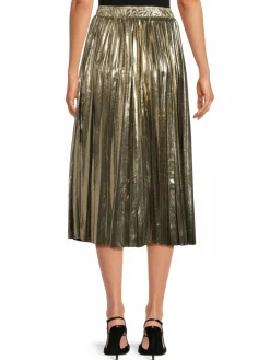 Women 70/21 Metallic Pleated Midi Skirt