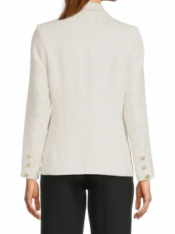 Women Nanette Lepore Metallic Textured Double Breasted Blazer
