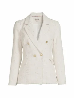 Women Nanette Lepore Metallic Textured Double Breasted Blazer