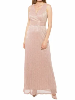 Women Marina Mettallic Surplice Gown