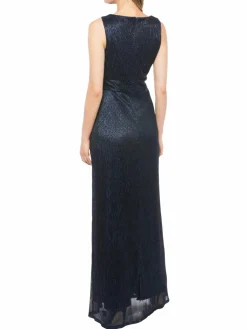 Women Marina Mettallic Surplice Gown