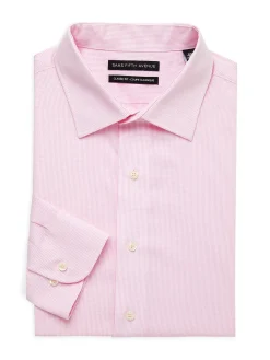 Saks Fifth Avenue Dress Shirts|Microchecks Classic Dress Shirt Pink