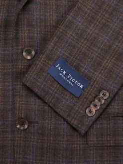 Saks Fifth Avenue Blazers & Sportcoats|Midland Plaid Wool Blazer Brown