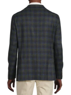 Saks Fifth Avenue Blazers & Sportcoats|Midlane Plaid Wool Blend Sportcoat Olive