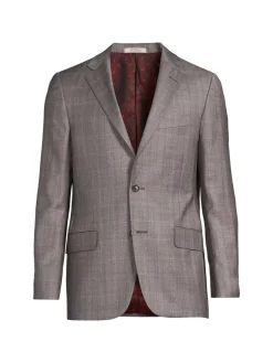 Hickey Freeman Blazers & Sportcoats|Milburn Ii Plaid Wool Blazer Purple