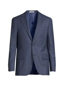 Hickey Freeman Blazers & Sportcoats|Milburn Notch Lapel Wool Blazer Navy
