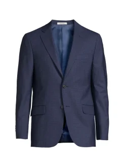 Hickey Freeman Blazers & Sportcoats|Milburn Notch Lapel Wool Blazer Blue