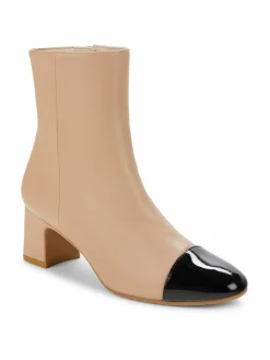 Stuart Weitzman Milla 60 Block Heel Cap Toe Ankle Boots
