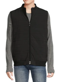 Robert Barakett Coats & Jackets|Miller Quilted Zip Up Vest Black