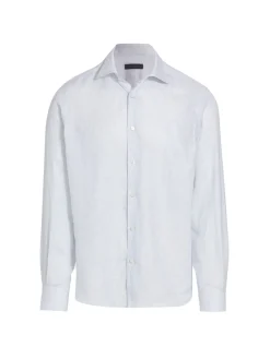 Saks Fifth Avenue Linen|Mini Dot Linen Button Up Shirt Egret