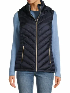 Women MICHAEL Michael Kors Missy Logo Puffer Vest