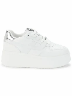 Ash Mitch Snakeskin Embossed Trim Leather Sneakers