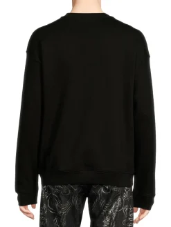 Versace Sweatshirts & Hoodies|Mitchel Fit Logo Embroidery Sweatshirt Black