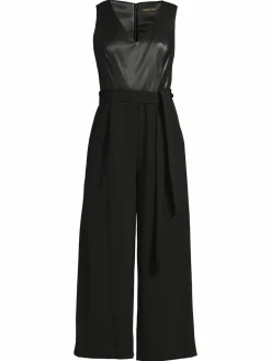 Women Calvin Klein Mix Media Cropped Jumpsuit
