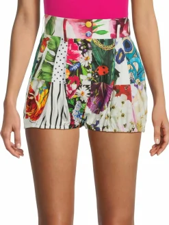 Women Dolce&Gabbana Mixed Print Pleated Shorts