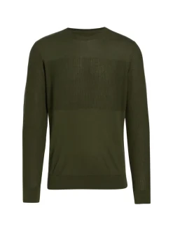 Saks Fifth Avenue Sweaters|Mixed Stitch Cotton Sweater Olive