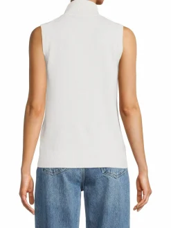 Women Saks Fifth Avenue Mockneck Cashmere Shell Sweater