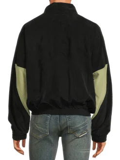 R H U D E Coats & Jackets|Mockneck Raglan Sleeve Jacket Black