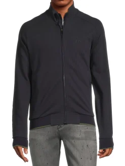 Z Zegna Sweaters|Mockneck Zip Sweater Black