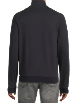 Z Zegna Sweaters|Mockneck Zip Sweater Black