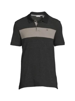 Calvin Klein Polos|Mocktwist Colorblock Pique Polo Black
