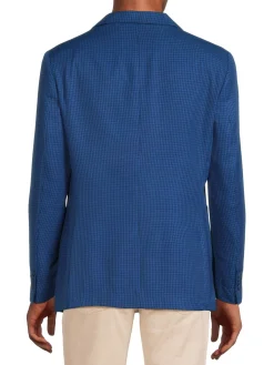 TailorByrd Blazers & Sportcoats|Modern Fit Check Sportcoat Navy Royal