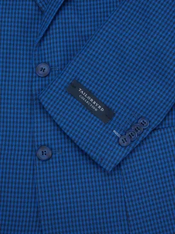 TailorByrd Blazers & Sportcoats|Modern Fit Check Sportcoat Navy Royal