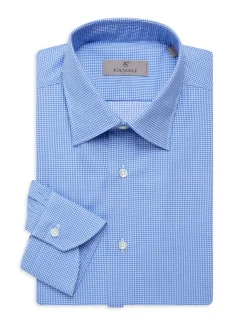 Canali Dress Shirts|Modern Fit Checked Dress Shirt Navy