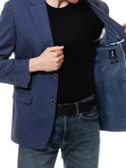 1...Like No Other Blazers & Sportcoats|Modern Fit Gingham Sportcoat Blue