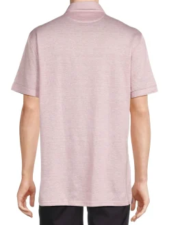 Emanuel Berg Linen|Modern Fit Linen Blend Polo Light Pastel Pink