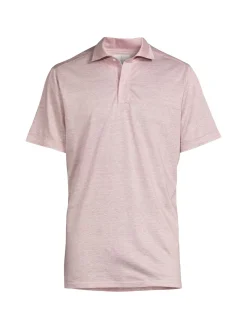 Emanuel Berg Linen|Modern Fit Linen Blend Polo Light Pastel Pink