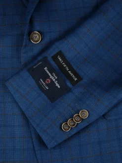 Saks Fifth Avenue Blazers & Sportcoats|Modern Fit Plaid Wool & Silk Blazer Blue