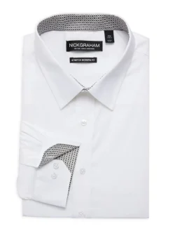 Nick Graham Dress Shirts|Modern Fit Solid Dress Shirt