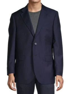 Saks Fifth Avenue Blazers & Sportcoats|Modern Fit Solid Sportcoat Navy