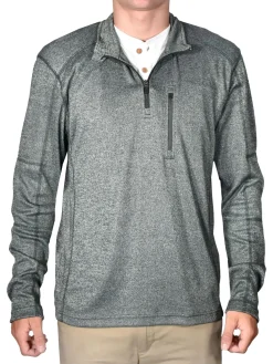 Vintage 1946 Sweatshirts & Hoodies|Modern Fit Space Dye Mockneck Half Zip Sweater Olive