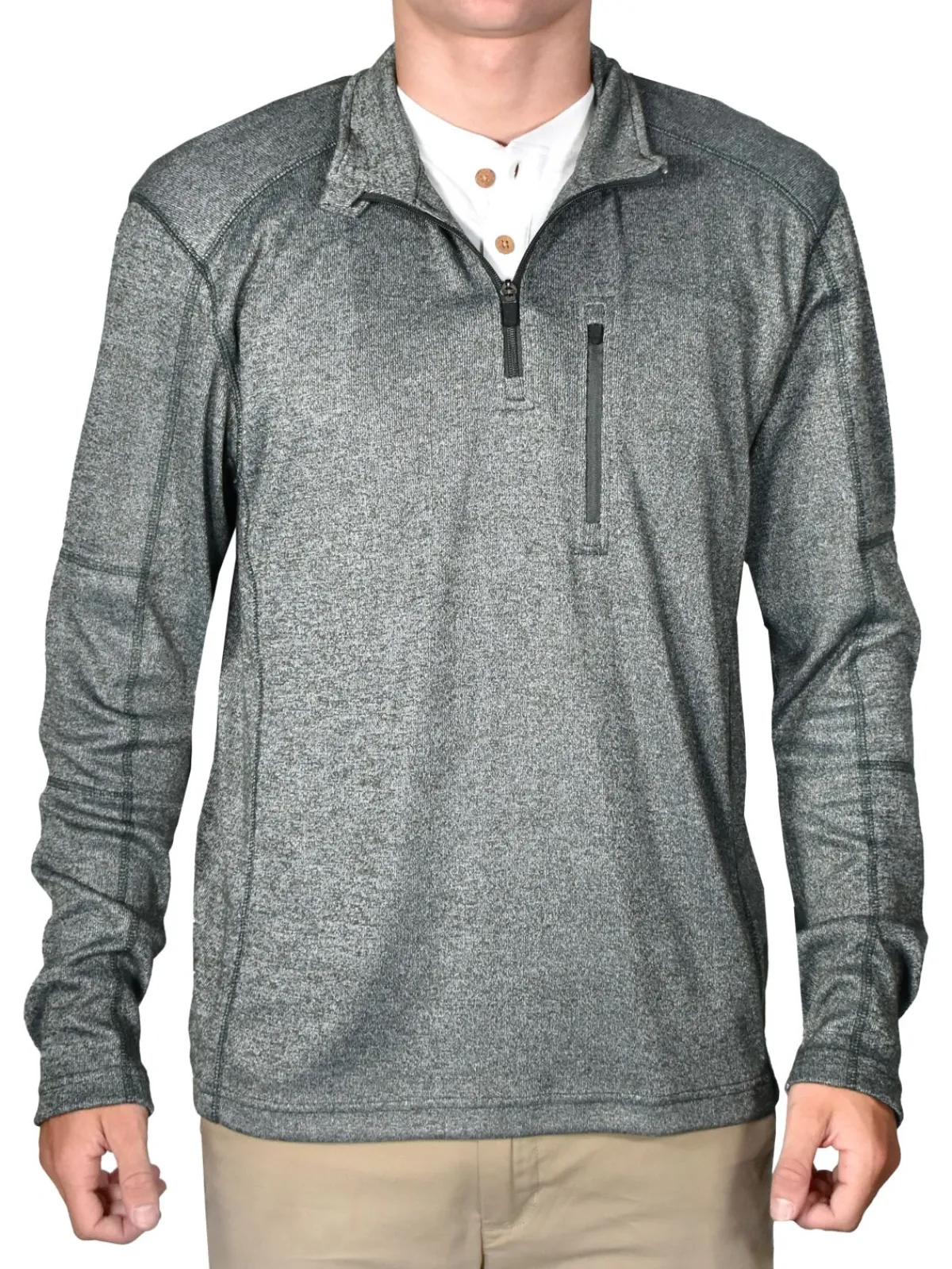 Vintage 1946 Sweatshirts & Hoodies|Modern Fit Space Dye Mockneck Half Zip Sweater Olive