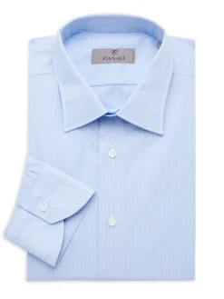 Canali Dress Shirts|Modern Fit Striped Dress Shirt Blue