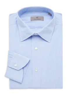 Canali Dress Shirts|Modern Fit Striped Dress Shirt Blue