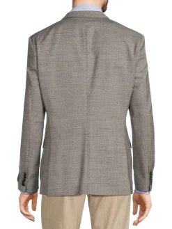 HUGO Blazers & Sportcoats|Modern Fit Textured Virgin Wool Blend Blazer Charcoal