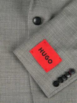 HUGO Blazers & Sportcoats|Modern Fit Textured Virgin Wool Blend Blazer Charcoal