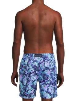TailorByrd Swimwear|Monsterra Leaf Swim Shorts Blue