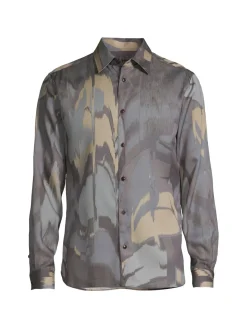 Ted Baker London Casual Button-Down Shirts|Mordun Abstract Shirt Grey