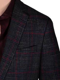 Original Penguin Blazers & Sportcoats|Multi Plaid Wool Blend Blazer Navy