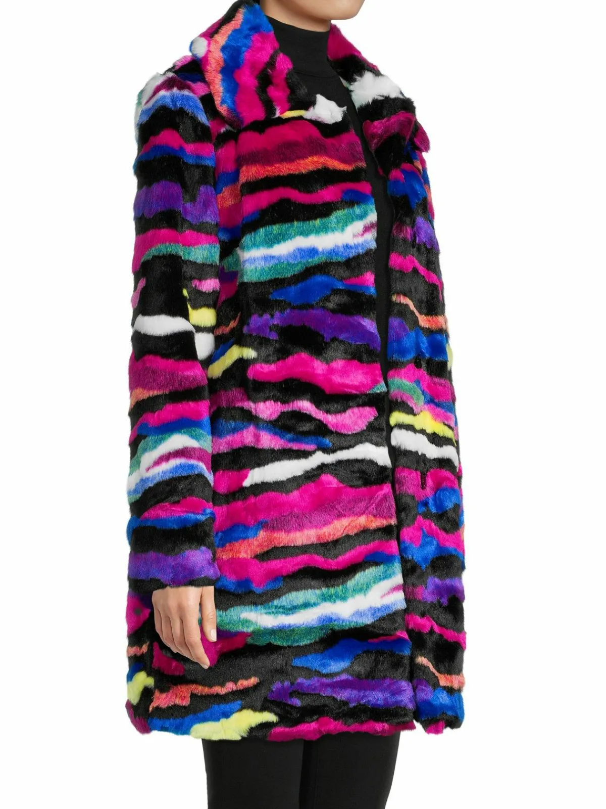 Women Karl Lagerfeld Paris Multicolor Faux Fur Coat