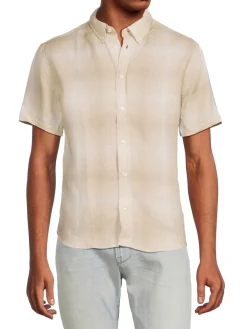 Billy Reid Linen|Murphy Slim Fit Linen Oxford Sport Shirt Tan